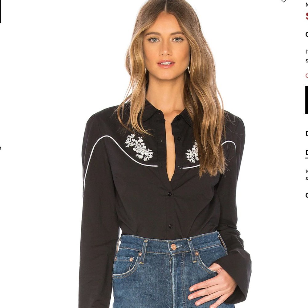 Majorelle Annalisa Western Embroidered Top
